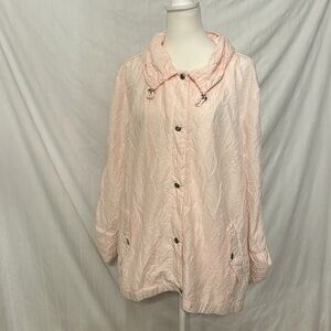 Chico's Weekends Lt Pink Lightweight Button Front Jacket Sz 3
